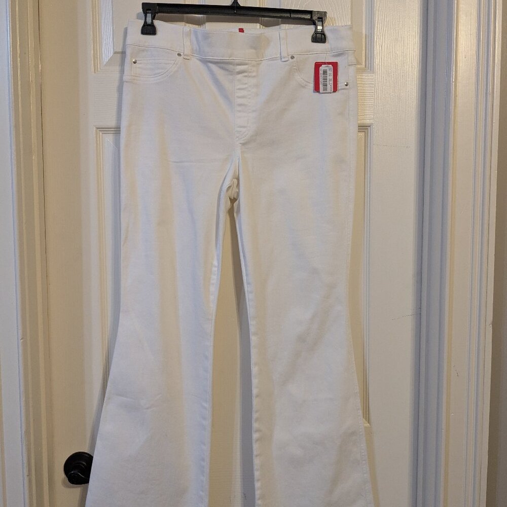 SPANX White Pull-On Ankle Skinny Jeans | High-Rise Shaping Denim Size XL